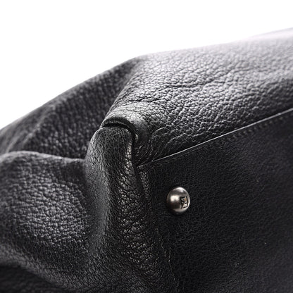 Fendi Goatskin Zucca Large Peekaboo Iconic Satchel Black Tobacco 9 of 14