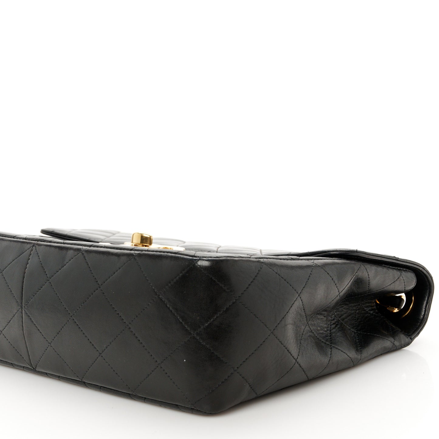 Lambskin Quilted XL Jumbo Single Flap Black