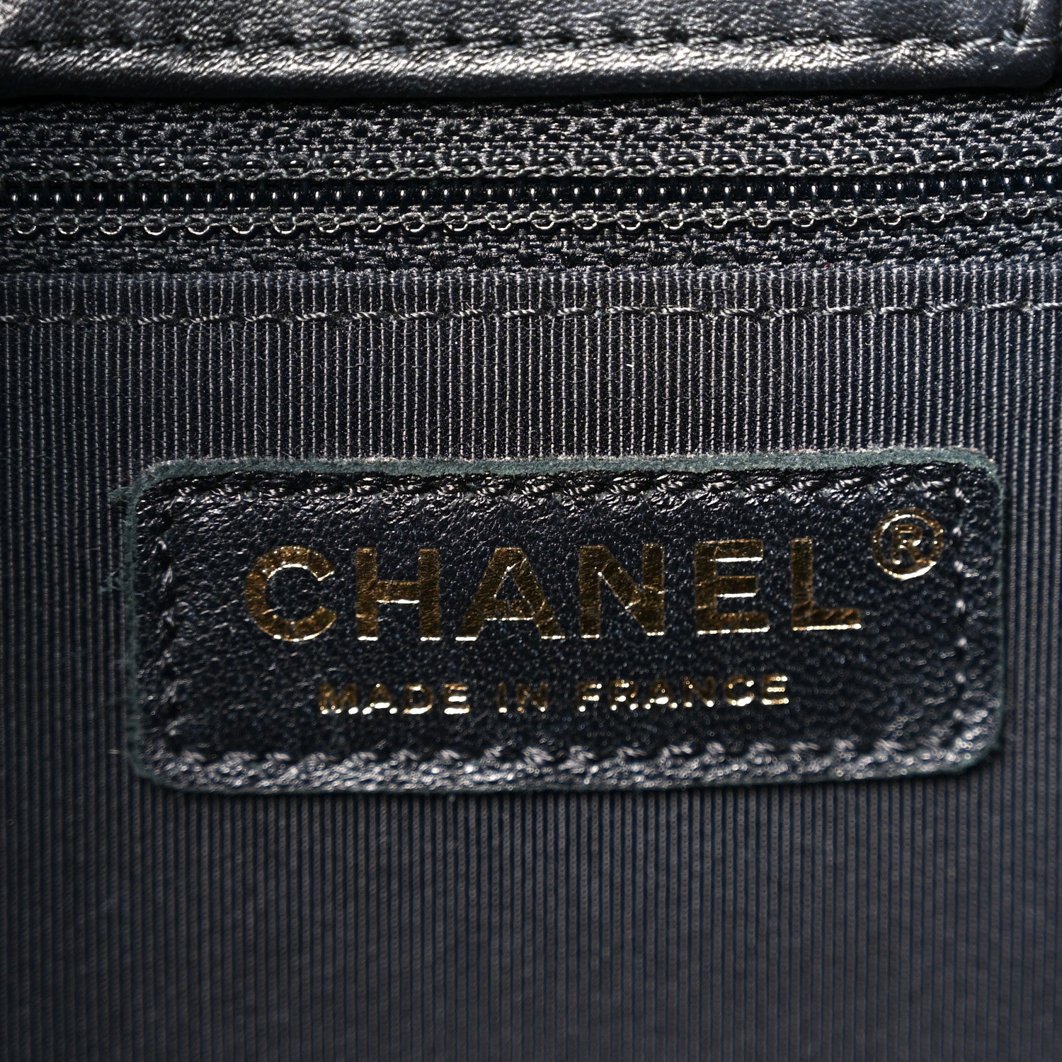 Chanel Iridescent Calfskin Chevron Quilted Shopping Tote Black 6 of 10