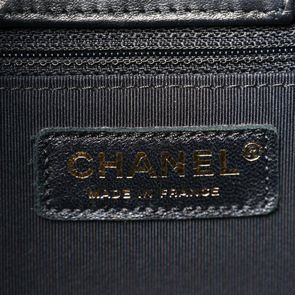Chanel Iridescent Calfskin Chevron Quilted Shopping Tote Black 6 of 10