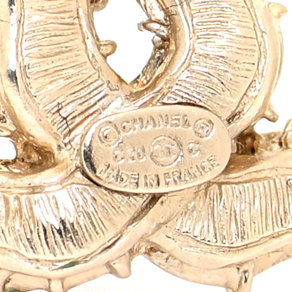 Chanel Crystal CC Earrings Gold 4 of 6