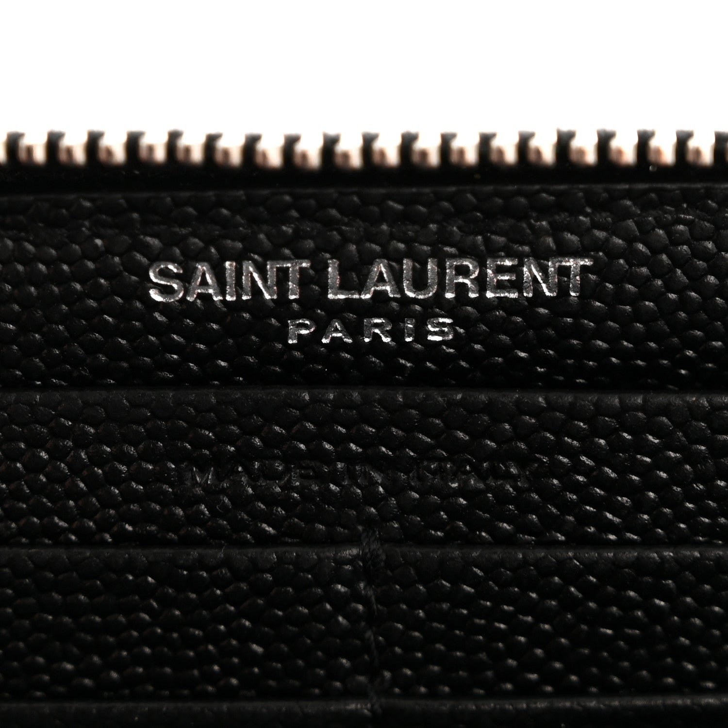 Saint Laurent Grain De Poudre Matelasse Chevron Monogram Zip Around Wallet Black 6 of 11