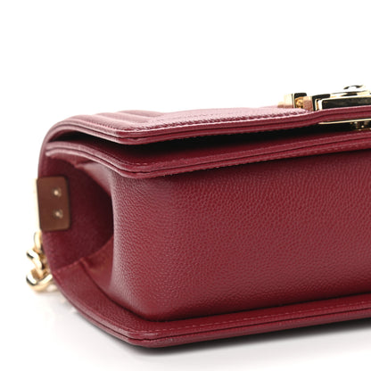 Chanel Caviar Quilted Small Boy Flap Burgundy 9 of 10