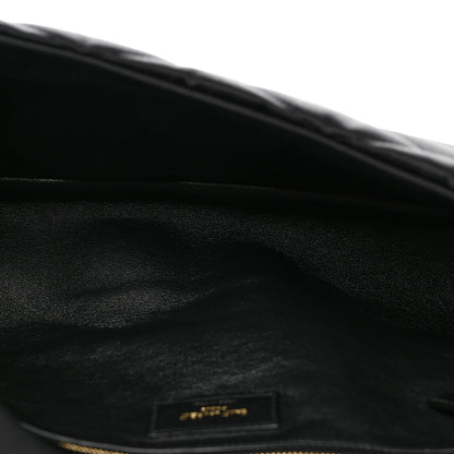 Saint Laurent Satin Quilted Sade Puffer Envelope Clutch Black 5 of 9