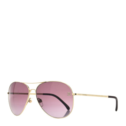 Chanel Metal Aviator CC Sunglasses 4189-T-Q Pink 1 of 8