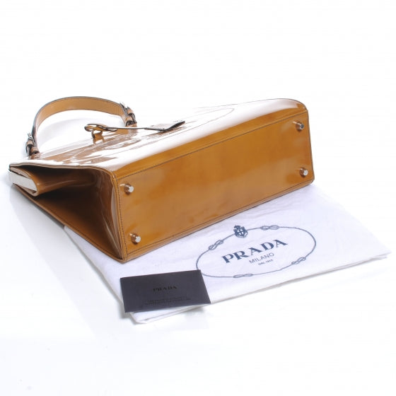 Spazzolato Logo Print Framed Bag Ambra