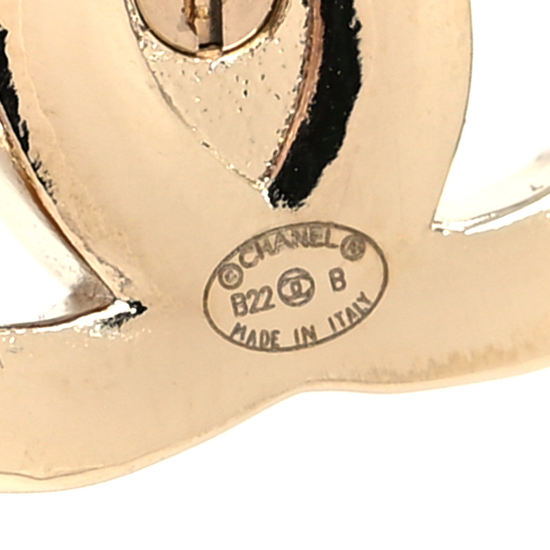 Chanel Metal Logo CC Turnlock Earrings Gold 4 of 4