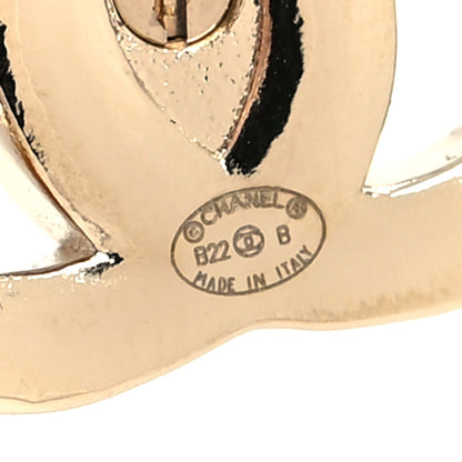 Chanel Metal Logo CC Turnlock Earrings Gold 4 of 4