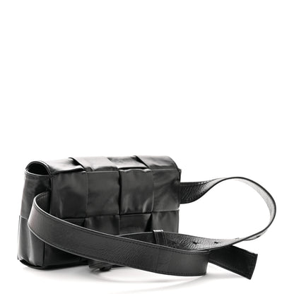 Bottega Veneta Paper Calfskin Intrecciato Cassette Belt Bag Black 3 of 9