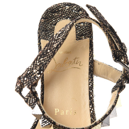 Christian Louboutin Specchio Vintage Pyraclou 60 Platform Sandals 38 Black Gold 7 of 10