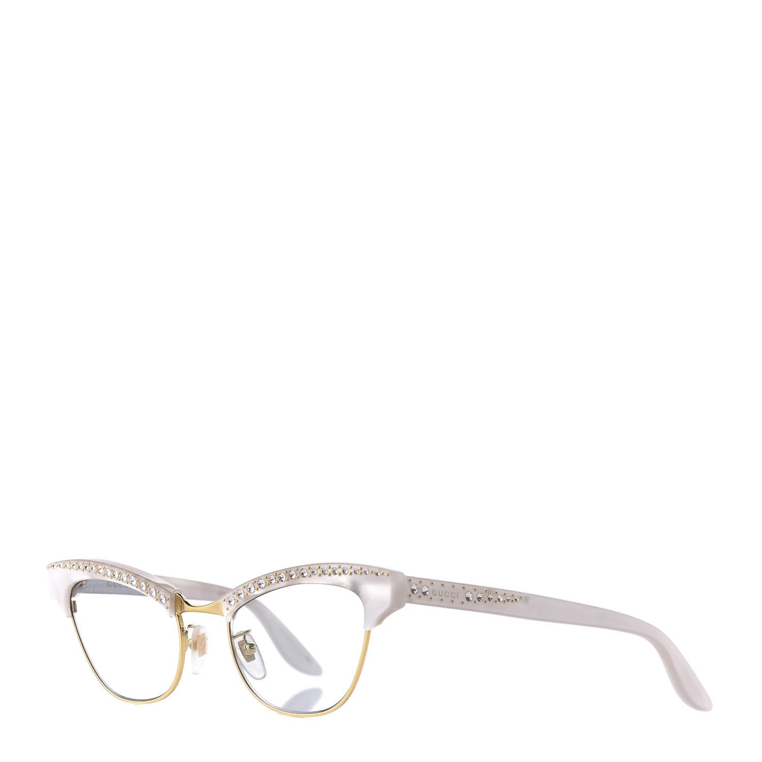 Gucci Clubmaster Cat Eye Sunglasses GG0153S Pearl White 1 of 8