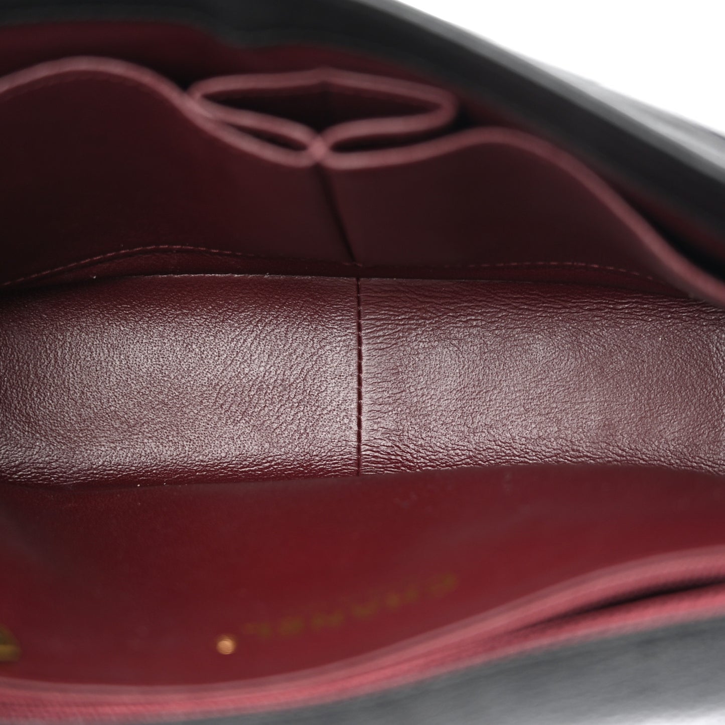 Shiny Goatskin Diagonal Quilted Small Flap Black