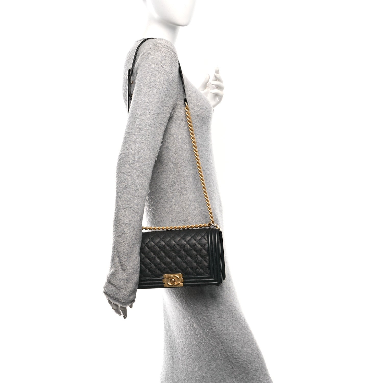 Chanel Caviar Quilted Medium Boy Flap Black 2 of 10