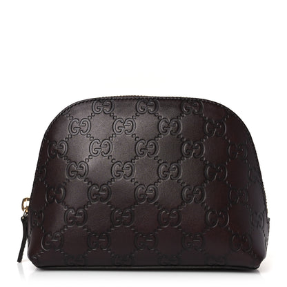 Gucci Guccissima Cosmetic Case Dark Brown 1 of 9