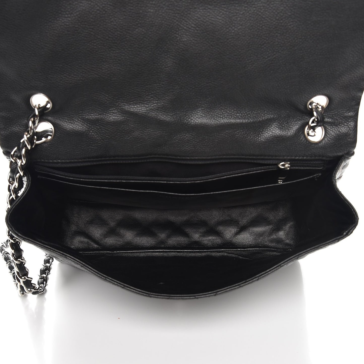 Washed Caviar Maxi Single Flap Black