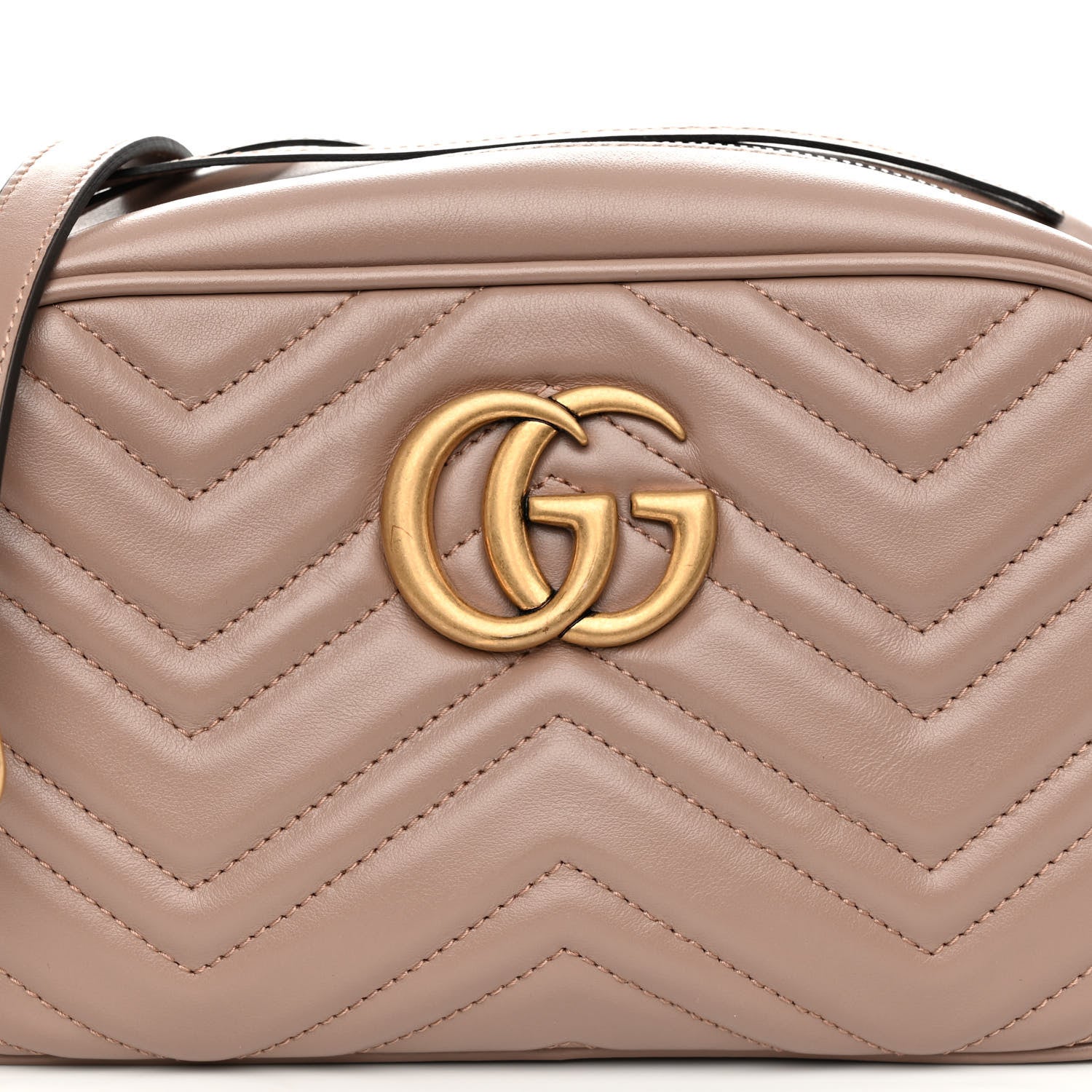 Gucci Calfskin Matelasse Small GG Marmont Chain Shoulder Bag Porcelain Rose 8 of 10