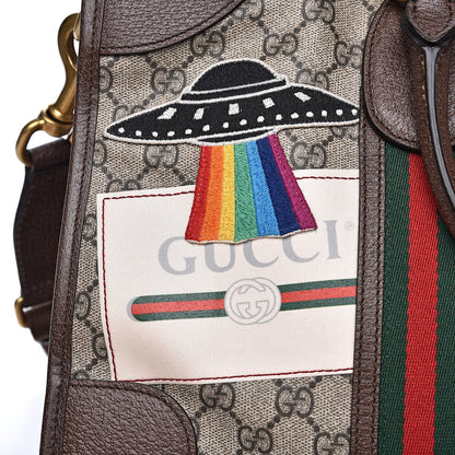 Gucci Soft GG Supreme Monogram Courrier Medium Duffle Bag Beige New Acero Multicolor 13 of 14