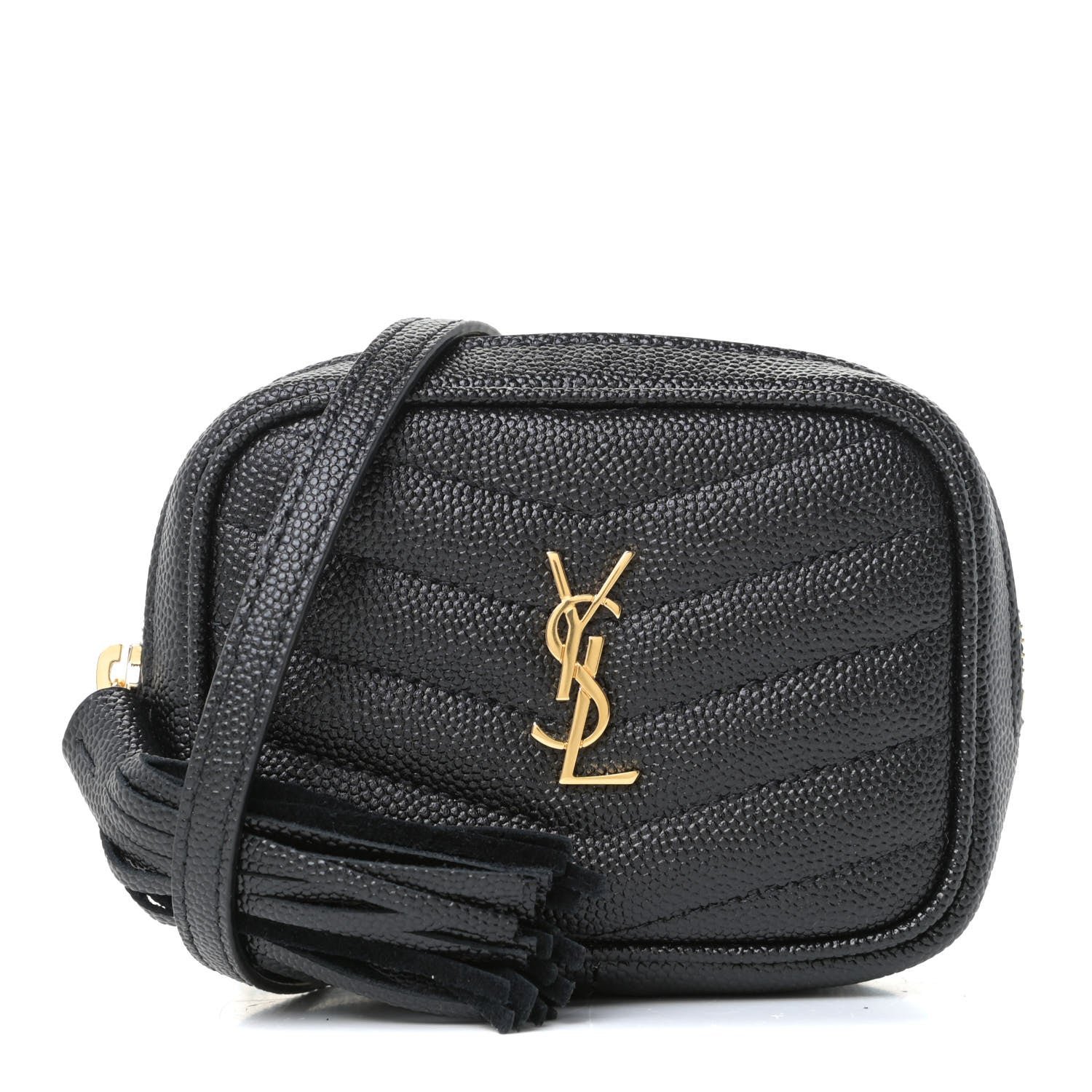Saint Laurent Grain De Poudre Matelasse Monogram Baby Lou Camera Bag Black 1 of 9
