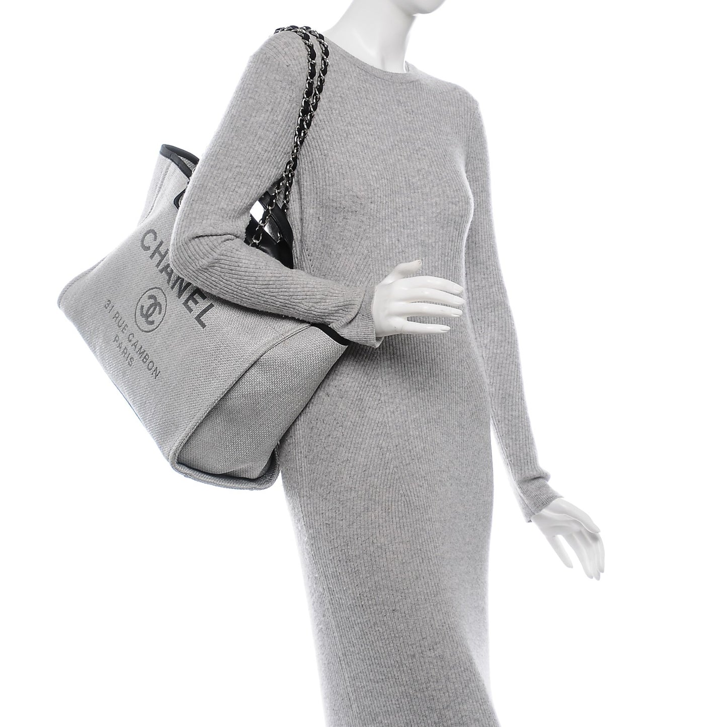 Canvas Large Deauville Tote Grey