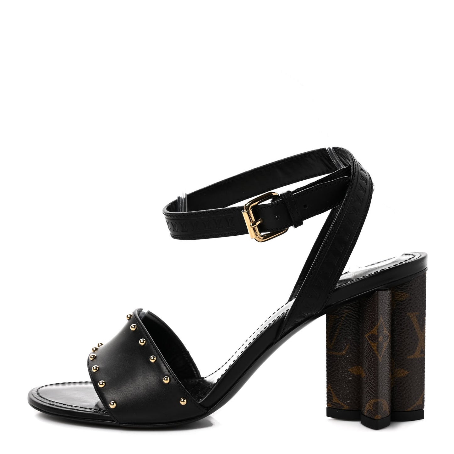 Calfskin Monogram Silhouette Sandals 38 Black