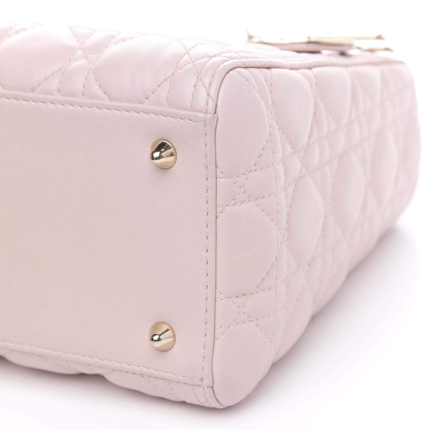 Christian Dior Lambskin Cannage Medium Lady Dior Light Pink 9 of 15