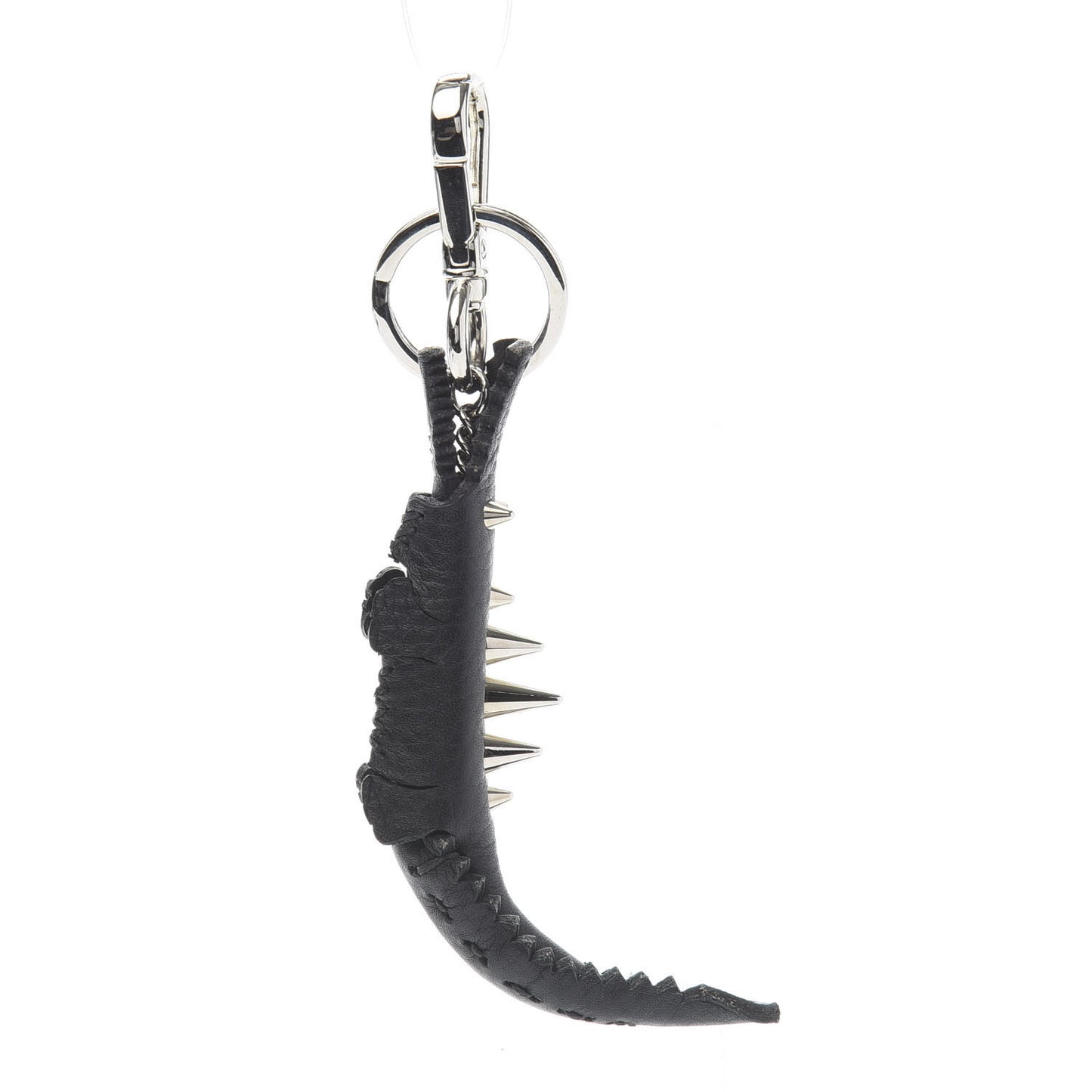 Calfskin Gator Charm Key Fob Black