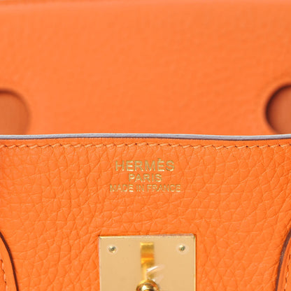 Hermes Taurillon Clemence Birkin 35 Orange 12 of 31