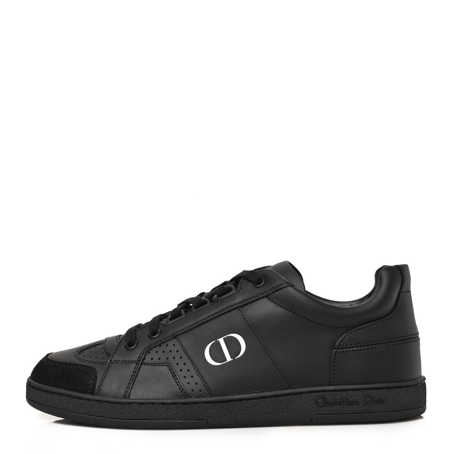 Calfskin Suede Logo Sneakers 38.5 Black