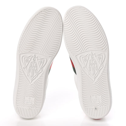 Gucci Calfskin Ayers Kingsnake Embroidered Mens Ace Sneakers 8 Green Red 6 of 10