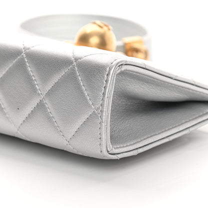 Chanel Metallic Calfskin Quilted Evening By The Sea Clutch Silver 10 of 11