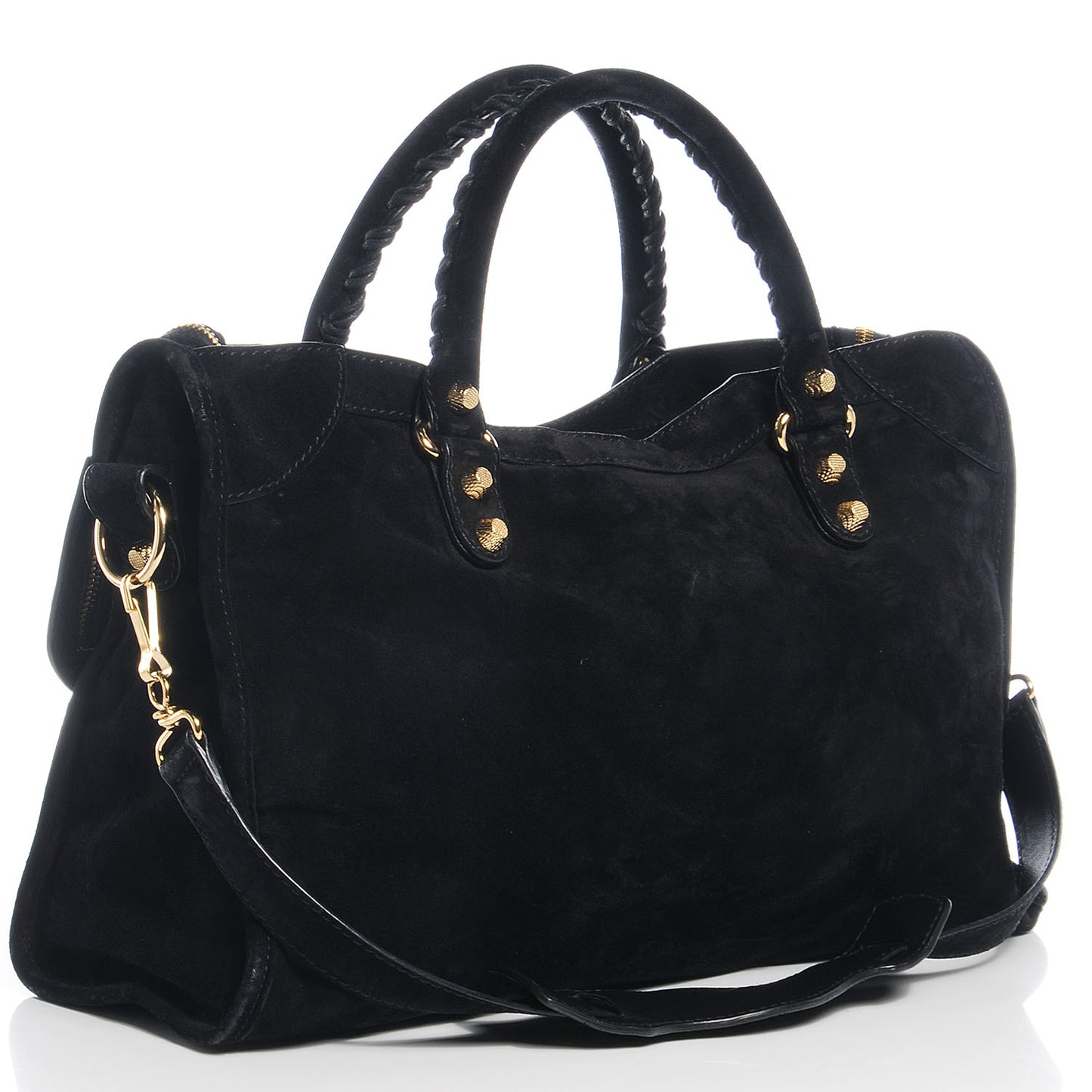 Baby Daim Suede Giant 12 Gold Hardware City Black