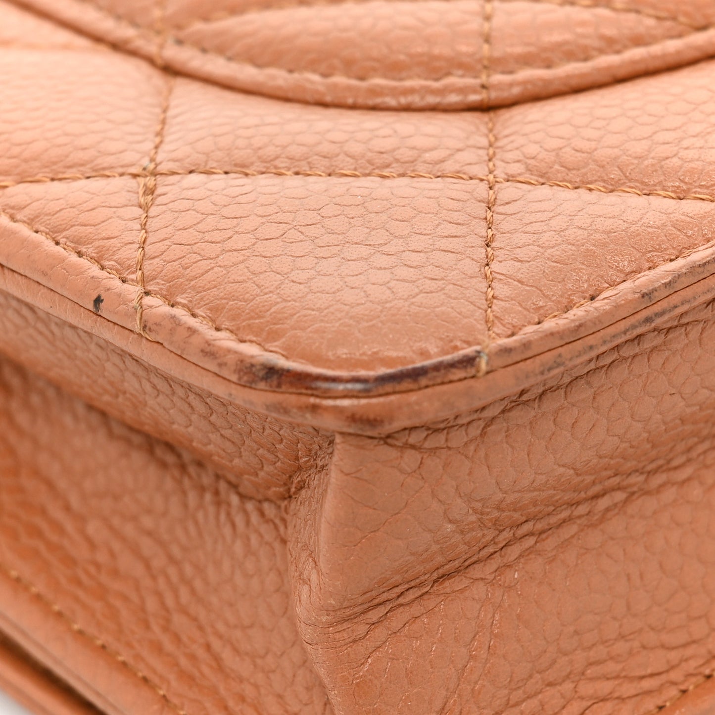Caviar Quilted Wallet On Chain WOC Light Brown