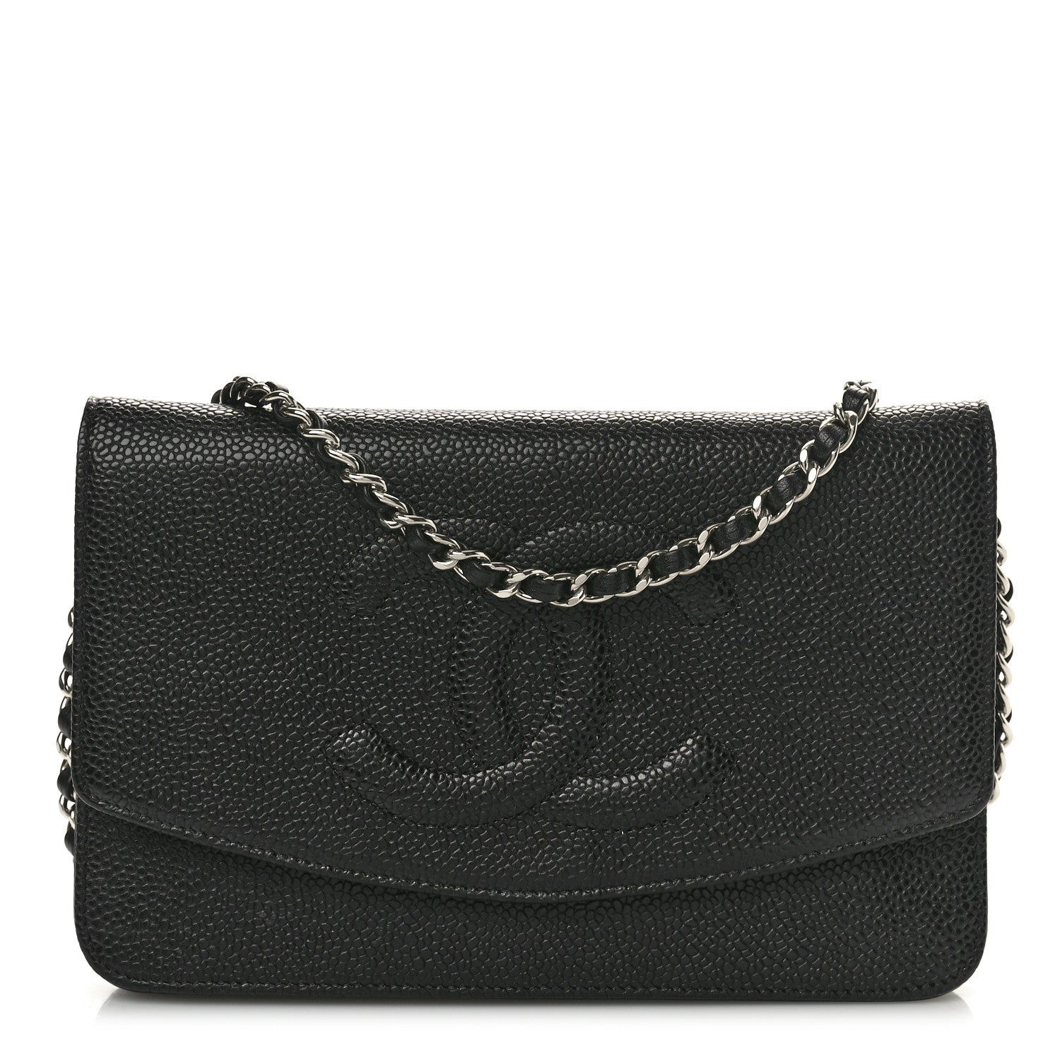 Chanel Caviar Timeless CC Wallet On Chain WOC Black 1 of 10