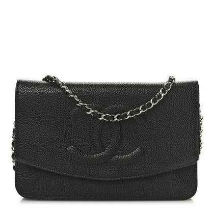Chanel Caviar Timeless CC Wallet On Chain WOC Black 1 of 10