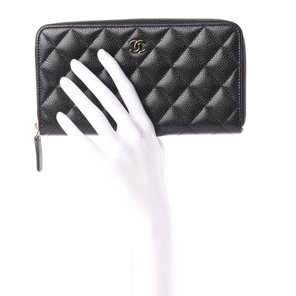 Chanel Caviar Quilted Large Gusset Zip Around Wallet Black 2 of 9