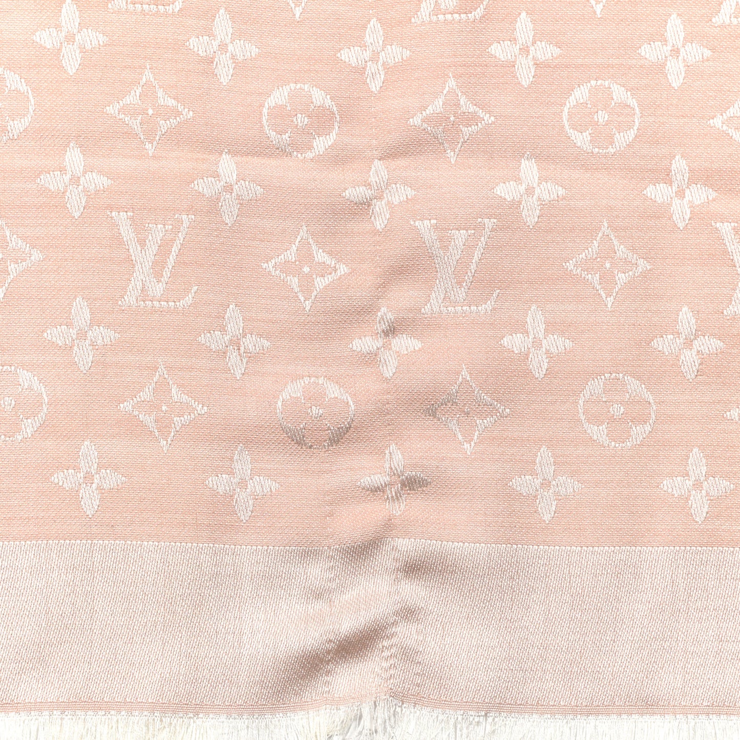 Silk Wool Monogram Denim Shawl Rose
