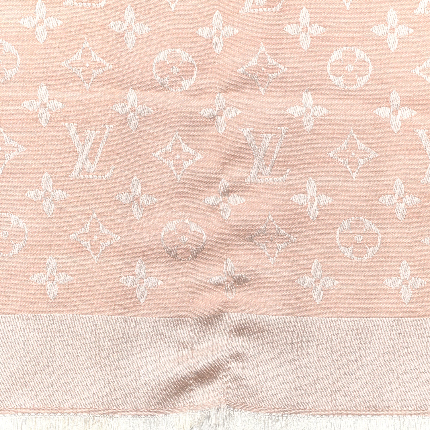 Louis Vuitton Silk Wool Monogram Denim Shawl Rose 3 of 5