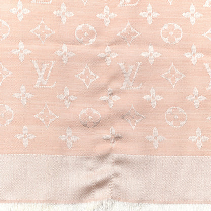 Louis Vuitton Silk Wool Monogram Denim Shawl Rose 3 of 5