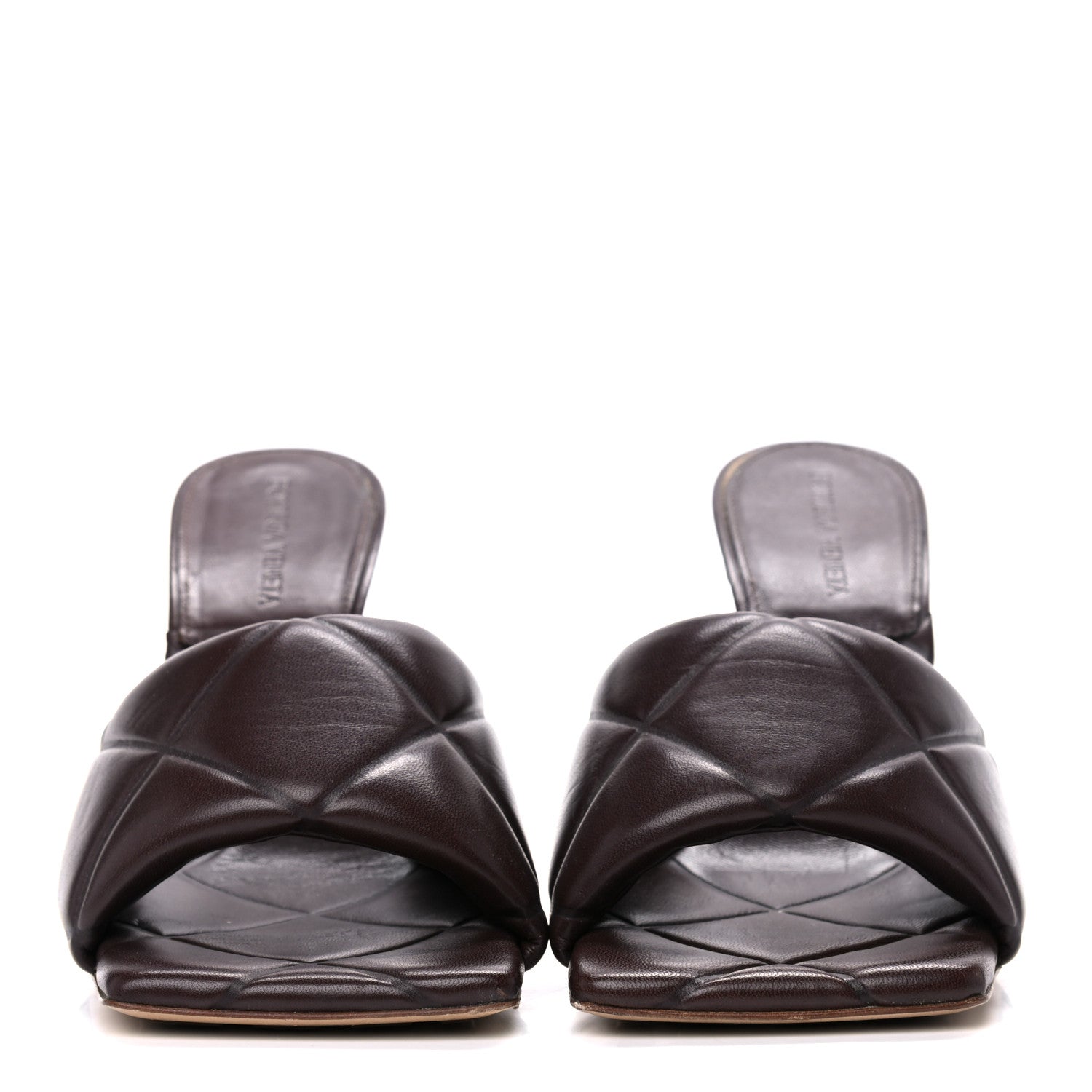 Bottega Veneta Nappa Quilted Rubber Lido Mule Sandals 38.5 Fondant 2 of 12