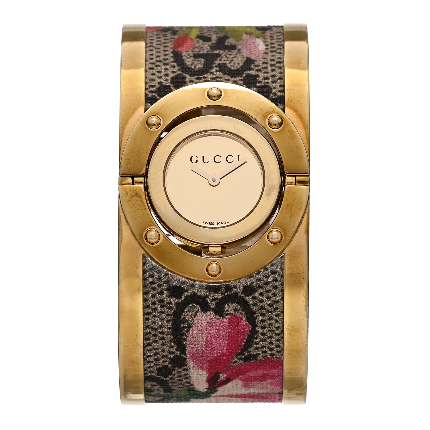 Gucci Stainless Steel Canvas 33mm Twirl GG Supreme Blooms Quartz Watch 1 of 4