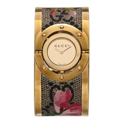 Gucci Stainless Steel Canvas 33mm Twirl GG Supreme Blooms Quartz Watch 1 of 4