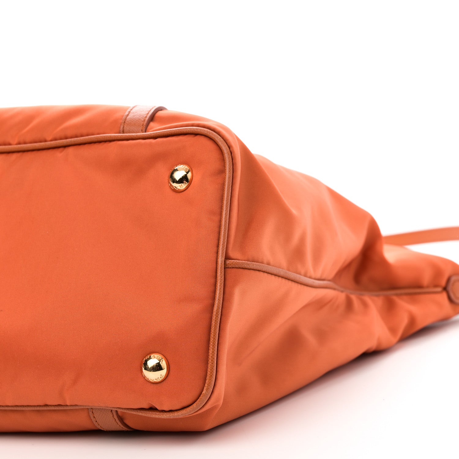 Prada Tessuto Nylon Saffiano Tote Papaya 9 of 10