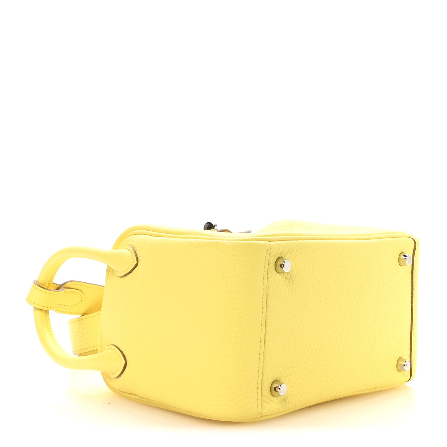 Hermes Taurillon Clemence Mini Lindy 20 Limoncello 4 of 11