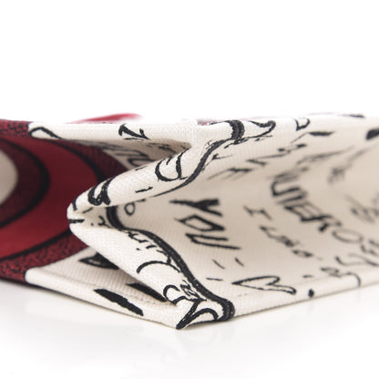 Christian Dior Canvas Embroidered Medium Dioramour Graffiti Book Tote Latte Multicolor 8 of 10