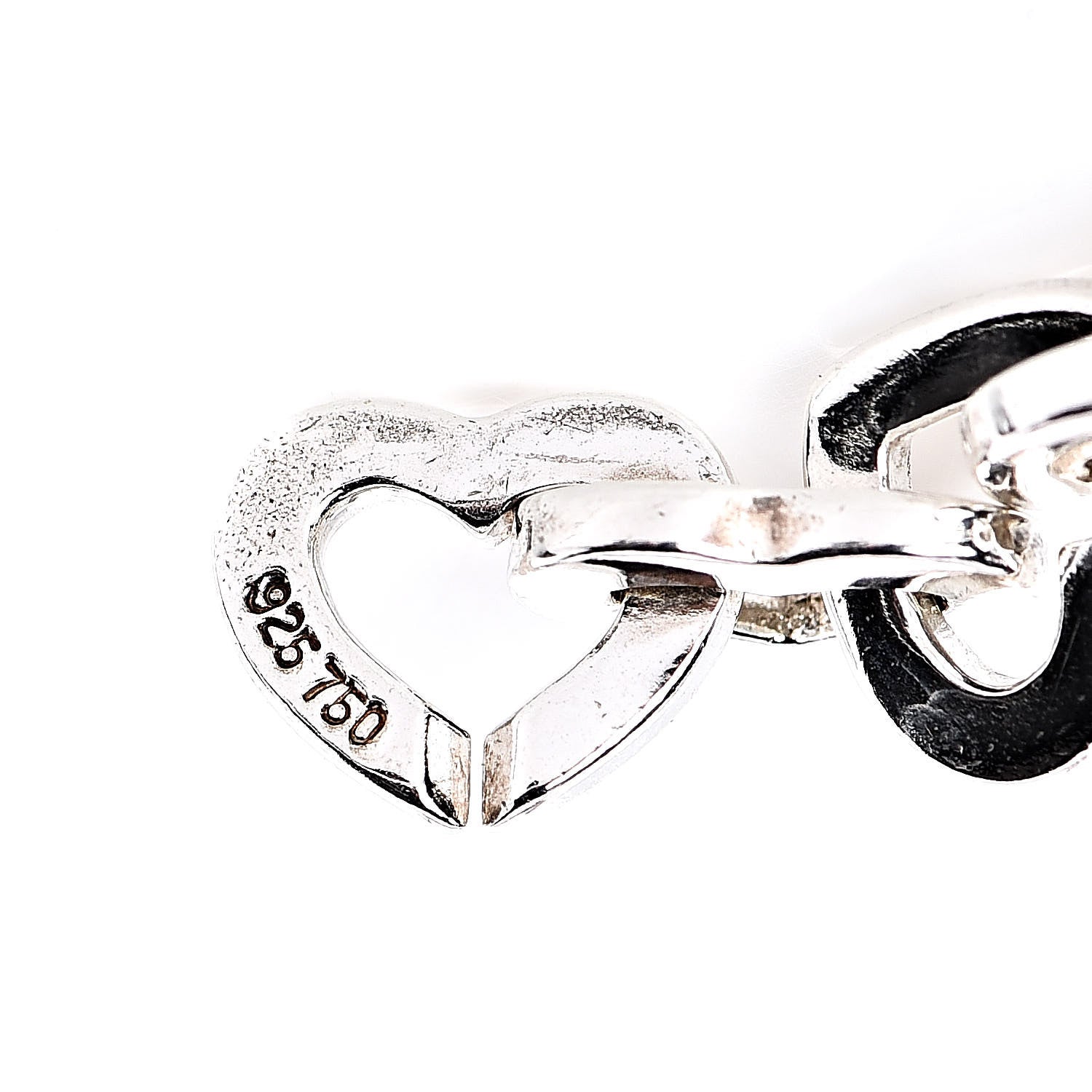 Tiffany Sterling Silver 18K Yellow Gold Heart Links Bracelet 5 of 6