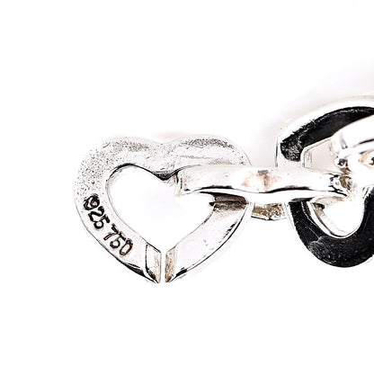 Tiffany Sterling Silver 18K Yellow Gold Heart Links Bracelet 5 of 6