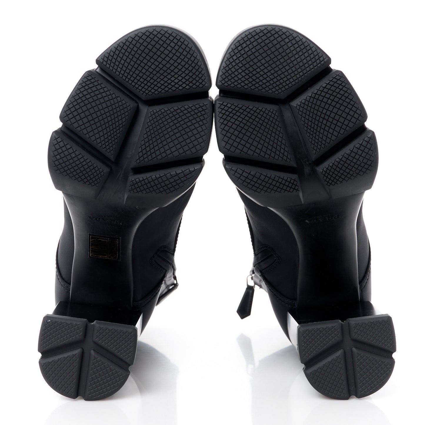 Spazzolato Re-Nylon Metal Triangle Logo 110mm Ankle Boots 37 Black