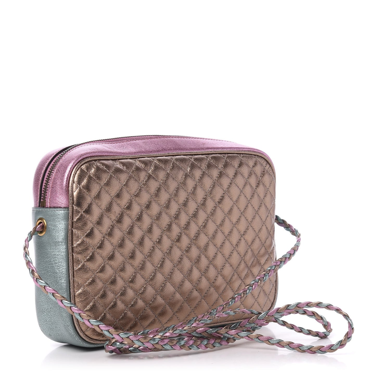 Laminated Nappa Trapuntata Small Zumi Shoulder Bag Rosa Lago Rame