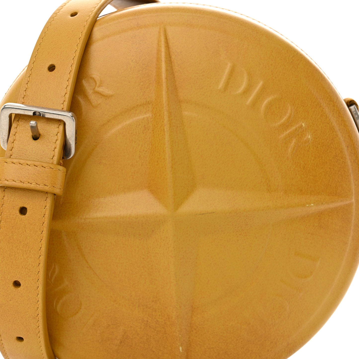 X STONE ISLAND Calfskin Mens Round Bag Tane Gold