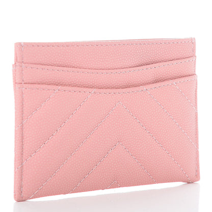 Chanel Caviar Chevron Quilted Card Holder Pink 3 of 9